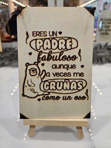 PARA PAPA Placa Grabada En Madera 6"x 4"