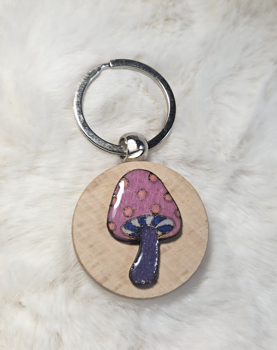 Llaveros En Madera Pintados Al Relieve (Hongo)