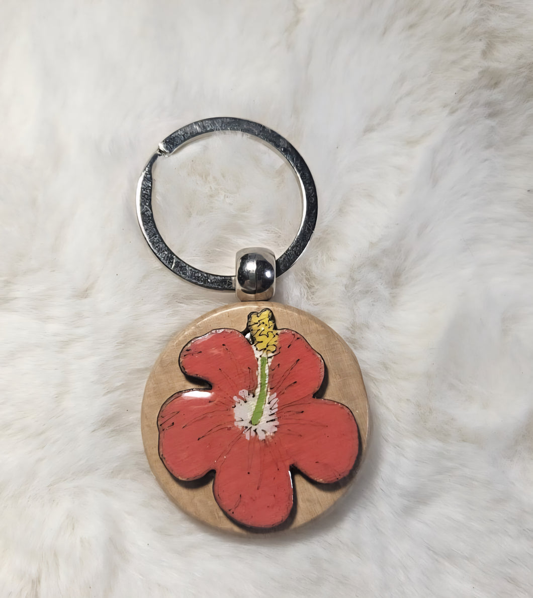 Llaveros En Madera Pintados Al Relieve (Amapola)