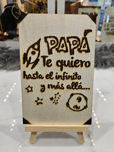 PARA PAPA Placa Grabada En Madera 6"x 4"