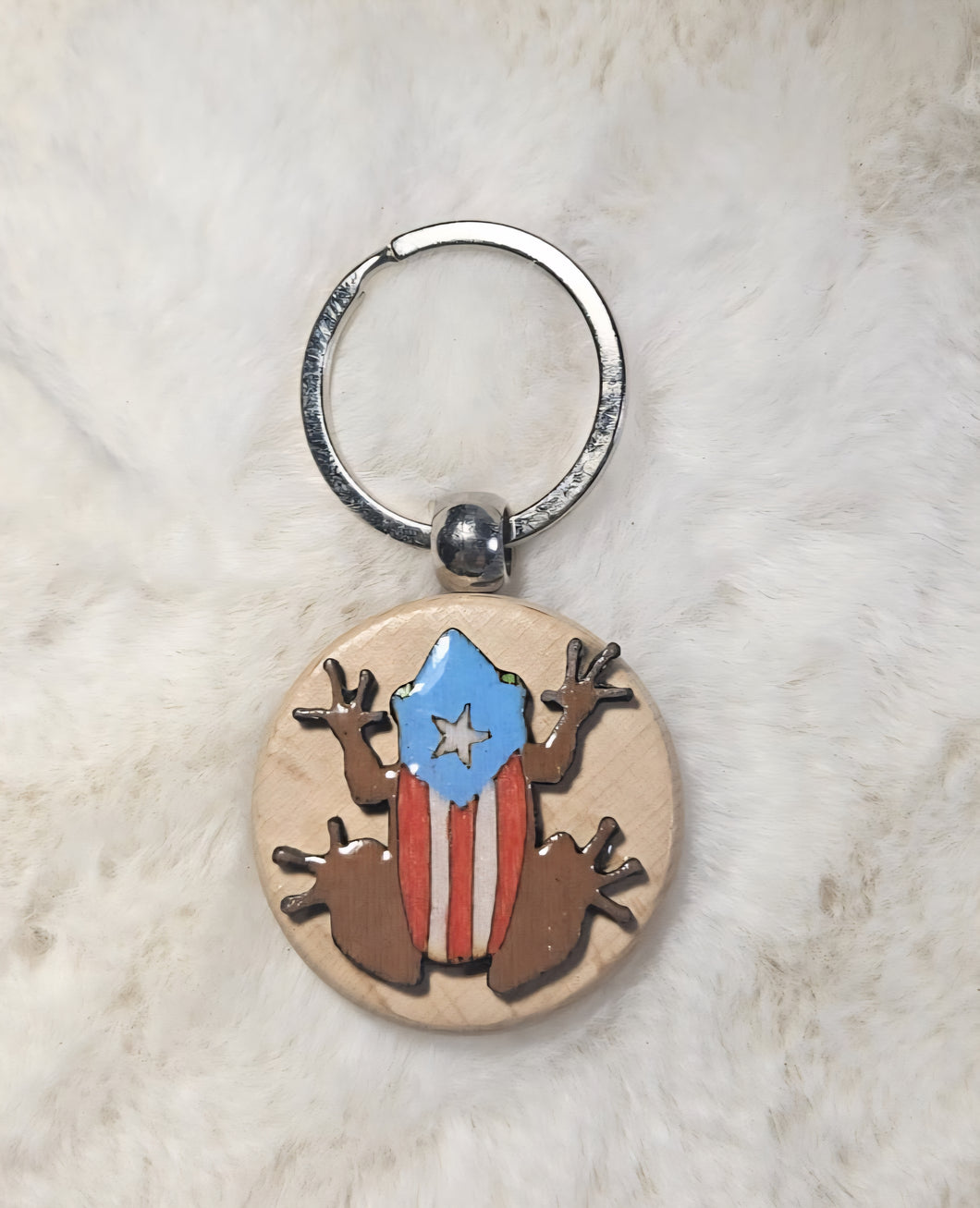 Llaveros En Madera Pintados (Coqui Bandera)