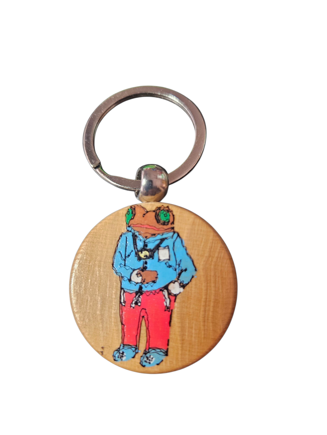 Llaveros En Madera Pintados (Sapo Concho Bandera)