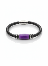 Load image into Gallery viewer, Pulseras De Cuero Genuino Y Resina (WUD)
